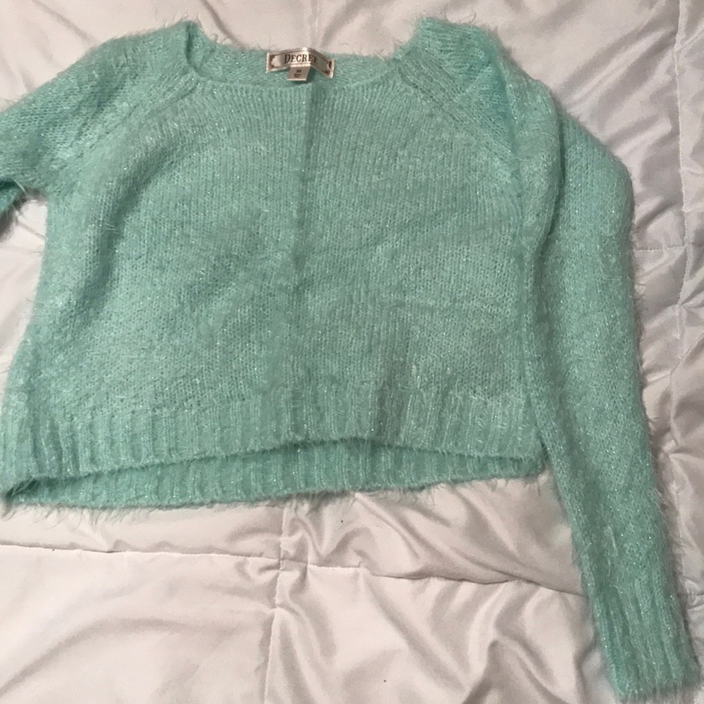 Sea foam green cropped sweater